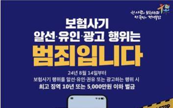 14일부터 보험사기 알선·광고 전면 금지…위반 시 10년 이하 징역