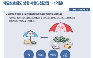 9월부터 예금보호 5000만→1억원…‘양육비 선지급제’ 시행