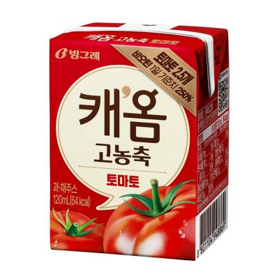 "건강이 최고다" 빙그레, 과채주스 신제품 '캐옴 고농축 토마토' 출시