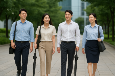 “구름 이불 속 33도”…출근룩은 ‘통풍+쿨링’이 답 