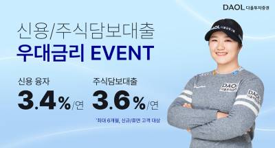 연 3%대...다올투자증권, 신용·대출 우대금리 이벤트