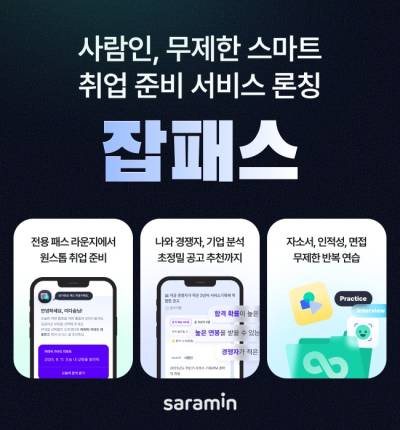 사람인, 무제한 스마트 취업 준비 서비스 ‘잡패스’ 론칭