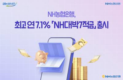 “1999년 그 시절 금리” NH농협은행, 최고 7.1% ‘NH대박7적금’ 판매