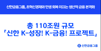 신한금융, 110조원 규모 ‘신한 K-성장! K-금융! 프로젝트’ 추진