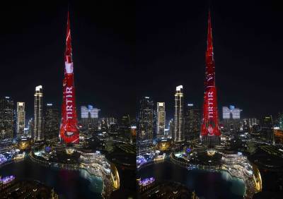 KOEN Commerce, TIRTIR 앰배서더 BTS V 브랜드 영상 두바이 부르즈 할리파 외벽에 송출