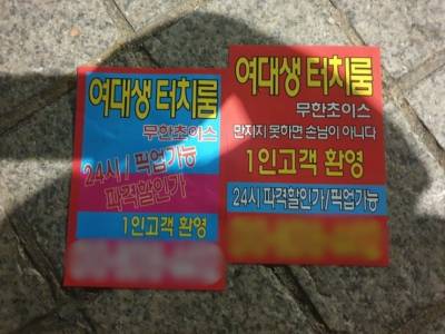 "여대생 터치룸" 낯뜨거운 전단지…배포자 등 338명 덜미
