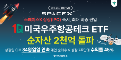 하나자산운용, 1Q 미국우주항공테크 순자산 2000억 돌파
