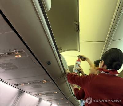  제주행 이스타항공 기내 수하물 선반에서 연기 발생