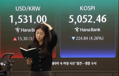 '힘겨운 5000선 방어'…코스피 4.26% 내리며 5052.46 마감