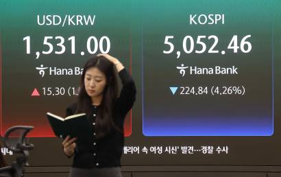 '힘겨운 5000선 방어'…코스피 4.26% 내리며 5052.46 마감