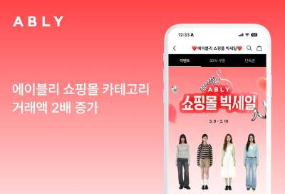 에이블리, 할인 행사에 쇼핑몰 카테고리 거래액 2배 ↑