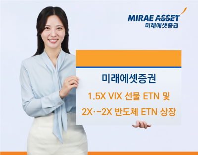 미래에셋증권, 1.5X VIX 선물 ETN및 2X, -2X 반도체 ETN 신규 상장