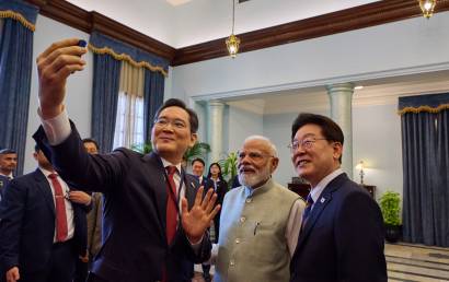 인도 총리 한국 기업인과 '깜짝 오찬', 이재용과 정의선 어떤 말 했나?