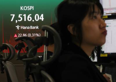 '전약후강' 코스피, 7500선 상승 마감했지만...외국인 '매도' 지속