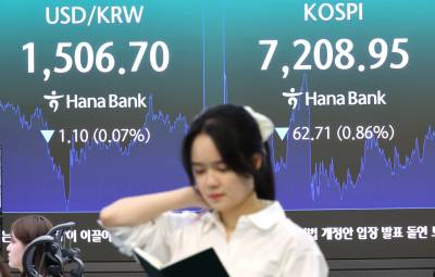 '7200 방어선' 친 개인 순매수…코스피, 7208.95로 하락 마감