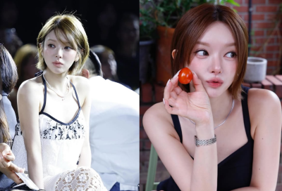 단발머리에 어깨 드러낸 채…AOA 출신 초아, AI·성형설 반박