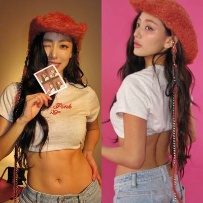 트와이스 지효, 선명한 11자 복근…美친 허리라인