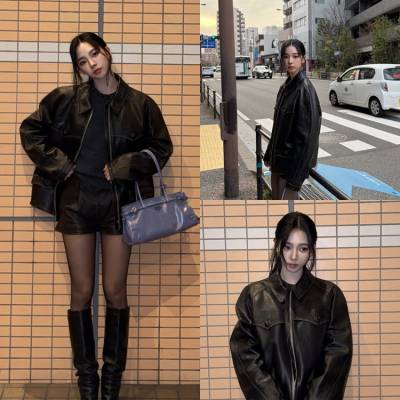 카리나, 검스+숏바지 '냉미녀 정석'…돋보이는 각선미